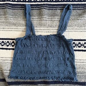 American Eagle Outfitters Blue Cropped Tank Top Size Medium